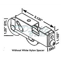 P.E. Del Mar. Tandem Patio Door Roller 9-362X 2