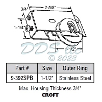 Croft Sliding Door Roller w/ Precision Bearing  9-392spb 1