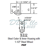 PGT Patio Door Roller 9-512ss 1