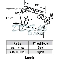 Look - Rusco Sliding Patio Door Roller 900-13138 2