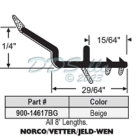 Norco - Vetter - Jeld-Wen Snap In Vinyl Glazing Bead 900-14617BG 1