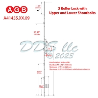 AGB Unitop 3 Roller Shootbolt Multipoint Door Lock A41455.09.853 1