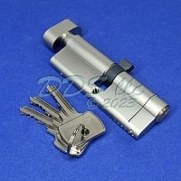 European Profile Key Cylinder Satin Nickel Euro-Cyl-45T45-SNK 1