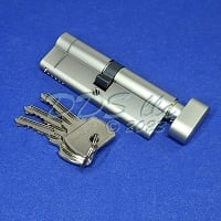 European Profile Key Cylinder Satin Nickel Euro-Cyl-45T45-SNK