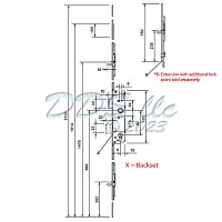 G-U 35/92 Tripact 3 point Manual Multipoint Lock 854-10917 1