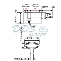Hoppe Half Cylinder 90 degree with Crescent Knob 3637402 2
