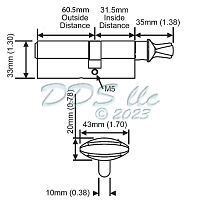 Hoppe 90 degree Key Cylinder 3584072
