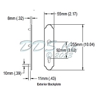 Hoppe M3965N Exterior Handle Backplate 2412068 1
