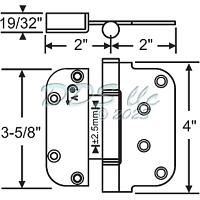 Hoppe Set Hinge Matte Black 8762535 2