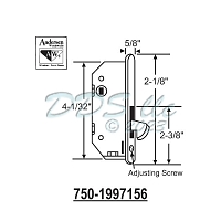 Andersen Sliding Door Mortise Lock & Keeper 750-2562124 1