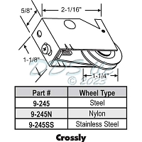 Crossly Patio Door Roller 9-245N 1