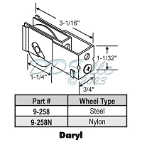 Daryl Sliding Patio Door Roller 9-258 2