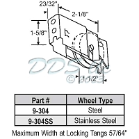 Kinco - Harcar Patio Door Roller 9-304 1