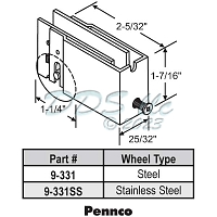 Pennco Sliding Patio Door Roller 9-331 1