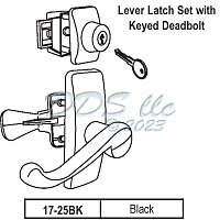 Storm Door Lever Latch Set Black 17-25BK 1