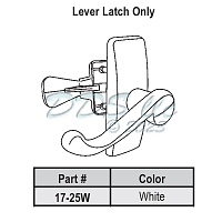 Storm Door Lever Latch Set White 17-25W 1