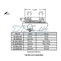 Roto Casement Window Operator LH 36-392LHW 1