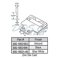 Face Mounted Window Strike White 50-390BEW 1