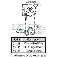 Chain Wheel 3-8 inch Spline 33-146 1
