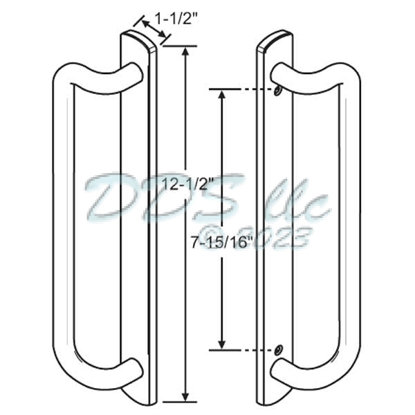 PGT Sliding Door Handle Set, White 13489W Window and Door Parts