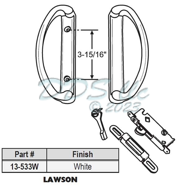 Lawson Sliding Patio Door Handle 13533W Window and Door Parts