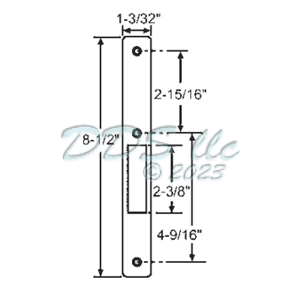 PGT PGT Sliding Door Mortise Lock Faceplate White 16615W 16615W