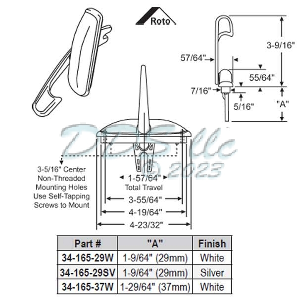 Roto Multi-Point Casement Lock 34-165-37AD | Window and Door Parts
