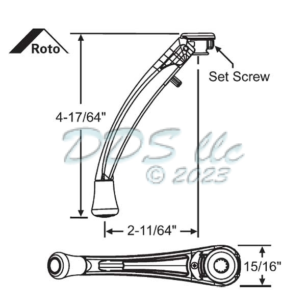 Roto X-Drive Folding Handle 37-224AD | Window and Door Parts