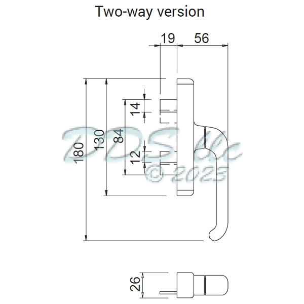 Giesse Nova Cremone Handle 401022SV Window and Door Parts