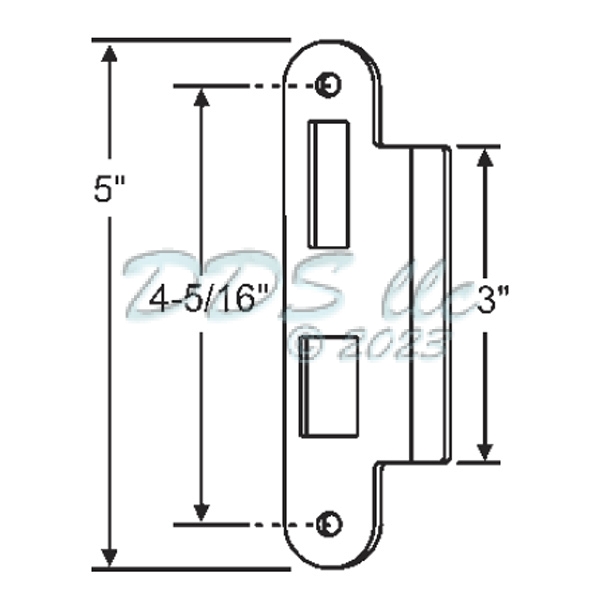 RH Latch-Deadbolt Strike 56-117 | Window and Door Parts