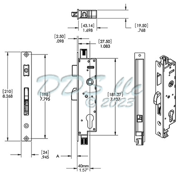 Interlock Multipoint Door Lock 56-132-40 | Window and Door Parts