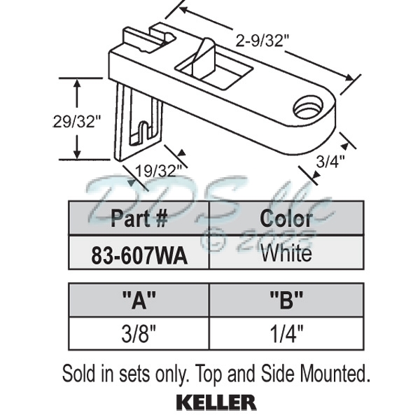 Keller Window Tilt Latch Set 83607WA Window and Door Parts