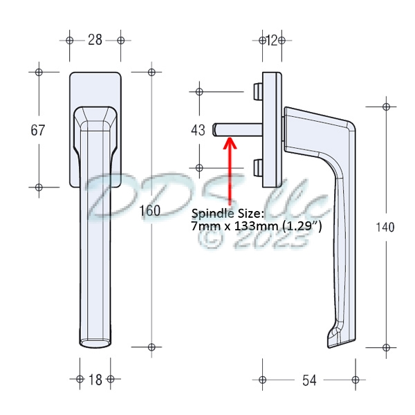 GU Dirigent Handle Interior 854-10426 | Window and Door Parts