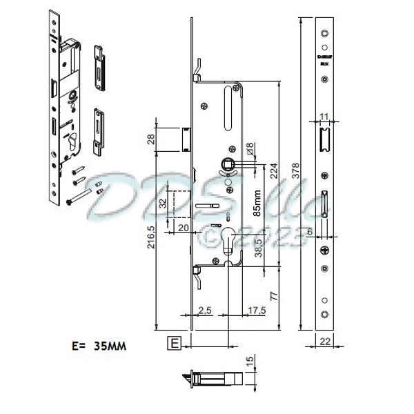 Giesse Multipoint Lock Gear 856-10021 | Window and Door Parts