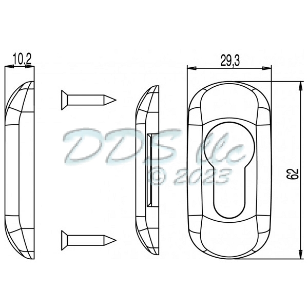 Giesse Lock Cylinder Cover Plate 85610036W Window and Door Parts