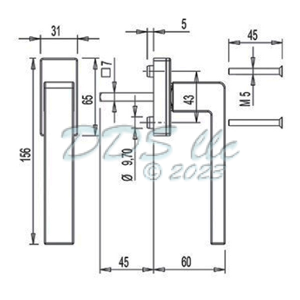 Giesse Kora Handle 85616170S Window and Door Parts