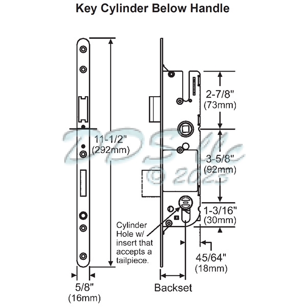 GU 45/92 Single Point Door Lock 854-15563 | Window and Door