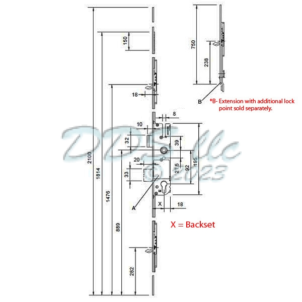 GU Tripact 3 point Manual Multipoint Lock 854-12366 | Window and