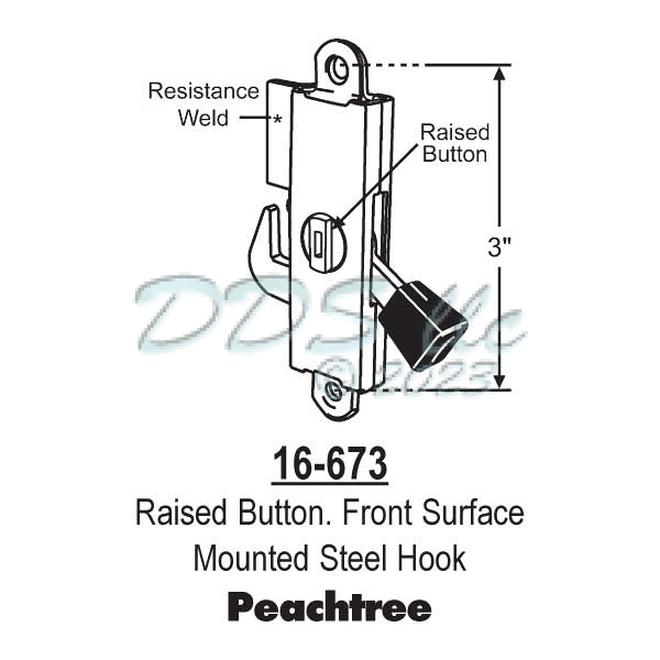 Peachtree Sliding Door Internal Mortise Lock 16673 Window and Door Parts