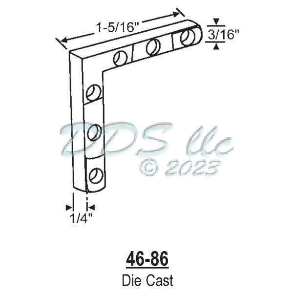 Window Corner Key, Die Cast 46-86 | Window and Door Parts