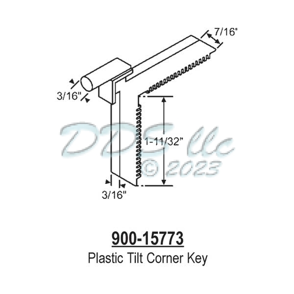 Strybuc Tilt Corner Key, Plastic 90015773 90015773