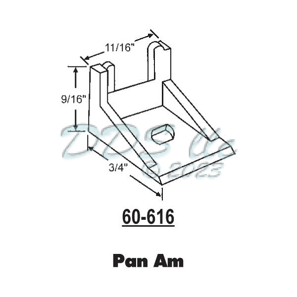 Pan Am Window Sash Guide 60-616 | Window and Door Parts