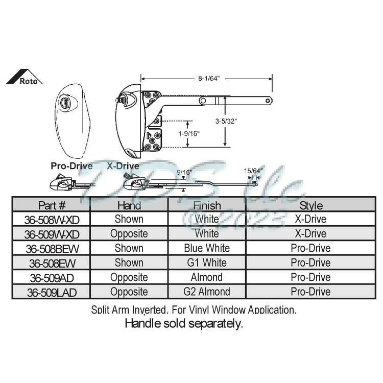 Roto Pro-Drive Casement Window Operator 36-508EW | Window and Door Parts