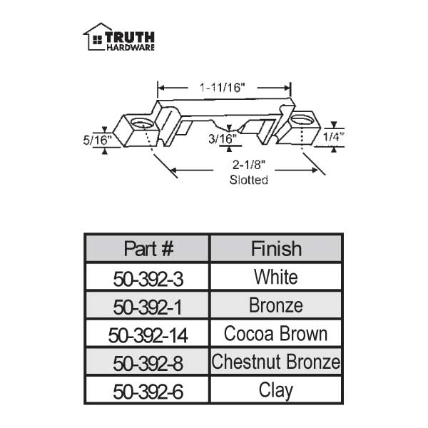 Truth Window Sash Lock Keeper 50-392-1 | Window and Door Parts