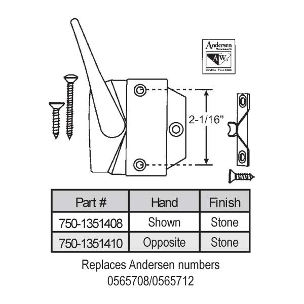 Andersen Andersen Casement Lock 7501351408 7501351408