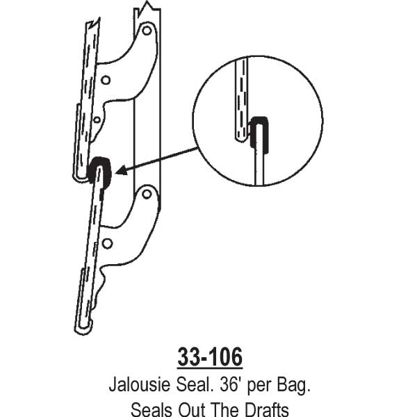 Jalousie Seal 33106 Window and Door Parts